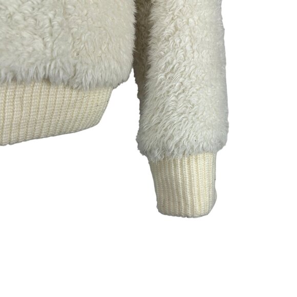 Empyre Women's Fuzzy Full Zip Hooded Jacket Size M White - Picture 5 of 8